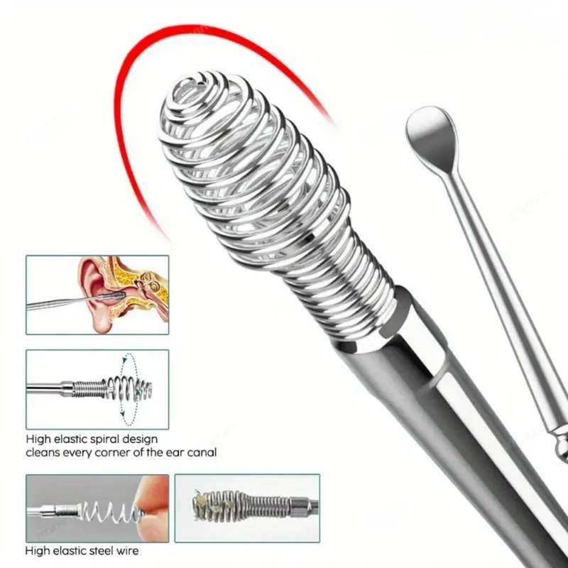 Product image KAHASIL - Korek Kuping Alat Pembersih Telinga Set isi 6 Ear Wax Picker Stainless Steel SR005 6IN1 all variant